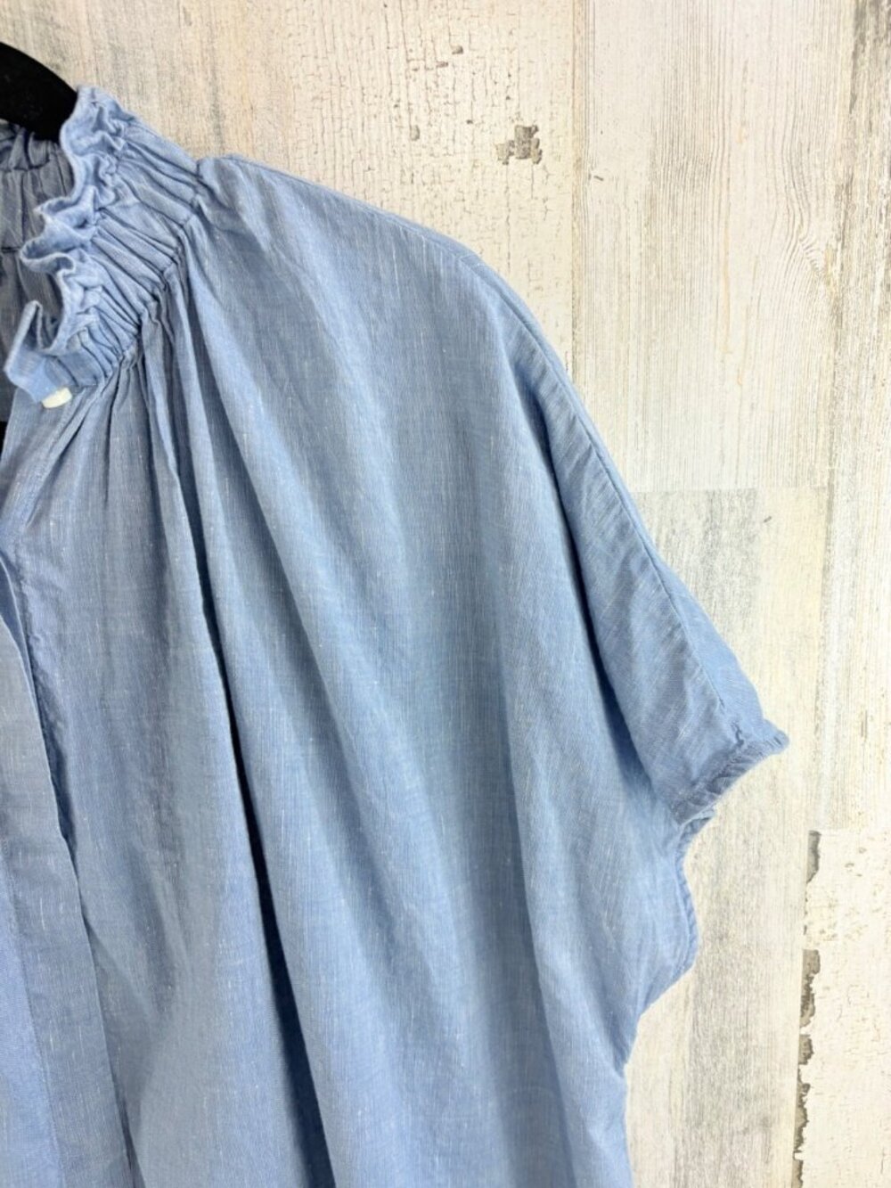 Ann Mashburn Atelier Kami Shirt Sz XL Blue Cotolino Chambray Button Down - Picture 3 of 14